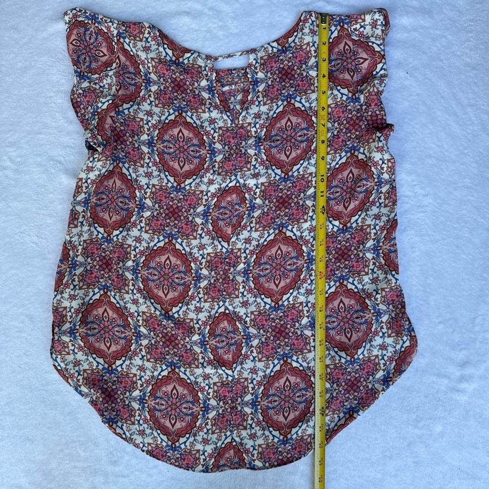 LOFT women’s  Multicolor Patterned Blouse size M - Picture 5 of 9